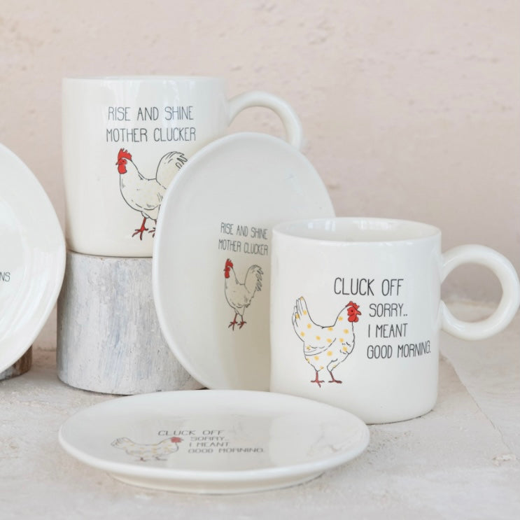 Stoneware Mug With Chicken Sayings - Juniper Collective LLC