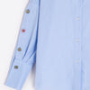 Light Blue Oxford Shirt with Love Buttons - Juniper Collective LLC
