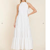 Poplin Tie Neck Tiered Maxi Dress - Juniper Collective LLC