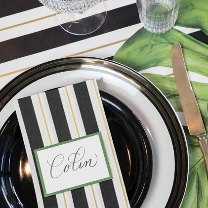 Black & Gold Awning Stripe Guest Napkins - Thumbnail 2
