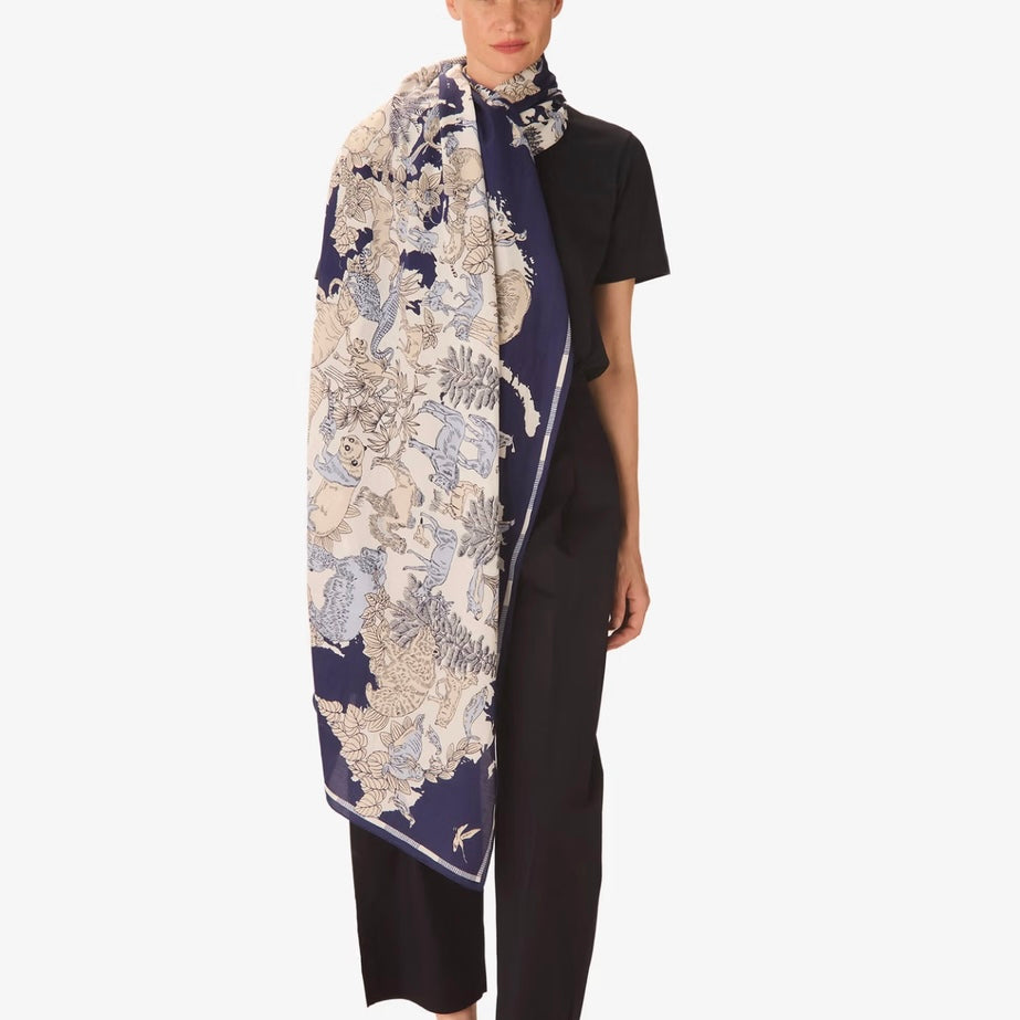 French Scarf in Atlas Navy - Juniper Collective LLC