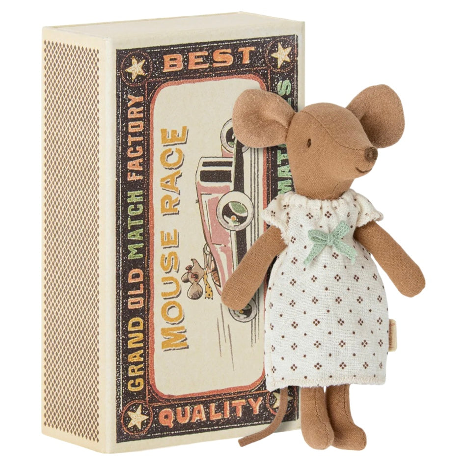 Maileg Big Sister in Matchbox , Nightgown - Juniper Collective LLC