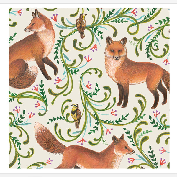 Fanciful Fox Cocktail Napkins - Juniper Collective LLC