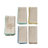 Cotton Napkins with Blanket Stitch Colored Edge - Juniper Collective LLC