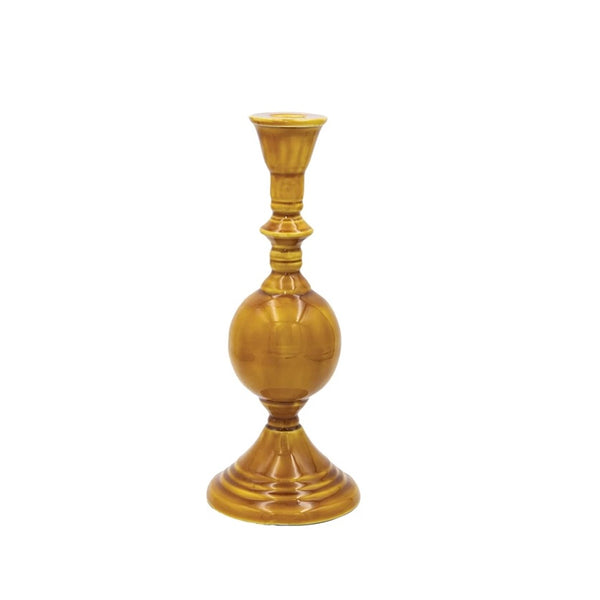 Enameled Metal Taper Holder in Mustard - Juniper Collective LLC