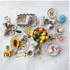 Stoneware Plate with Hand Painted Flower & Ruffle Edge - Juniper Collective LLC