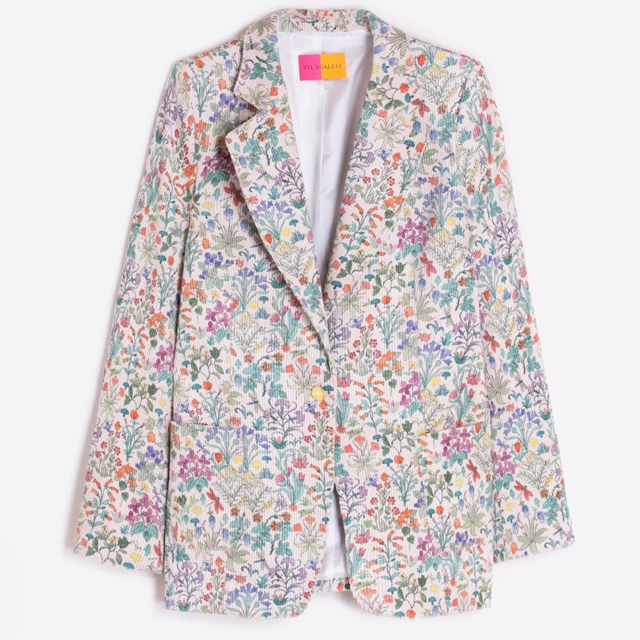 Floral Corduroy Blazer - Juniper Collective LLC