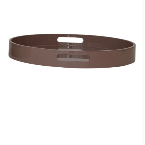 18” Lacquered Tray in Taupe - Juniper Collective LLC