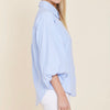 Poplin Striped Shirt with Exaggerated Sleeve - Juniper Collective LLC