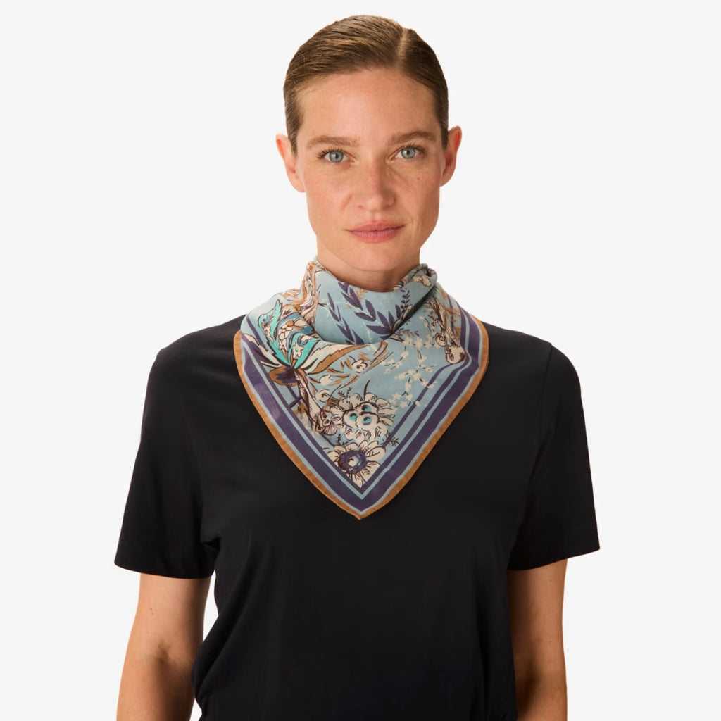 French Square Scarf in  Pagode Denim - Juniper Collective LLC