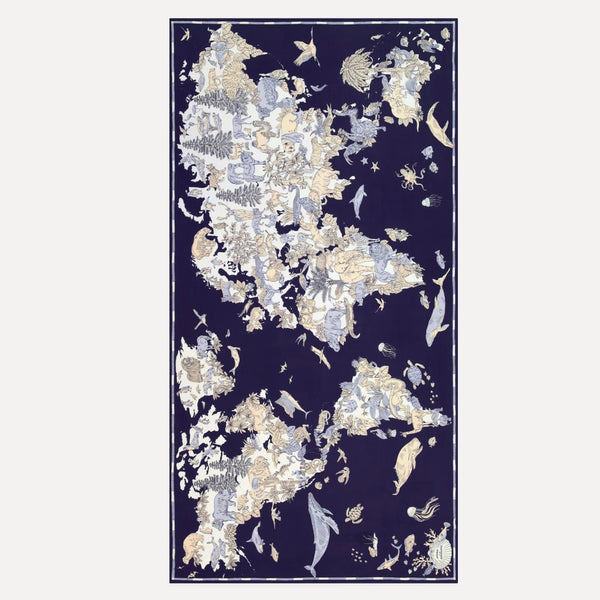 French Scarf in Atlas Navy - Juniper Collective LLC