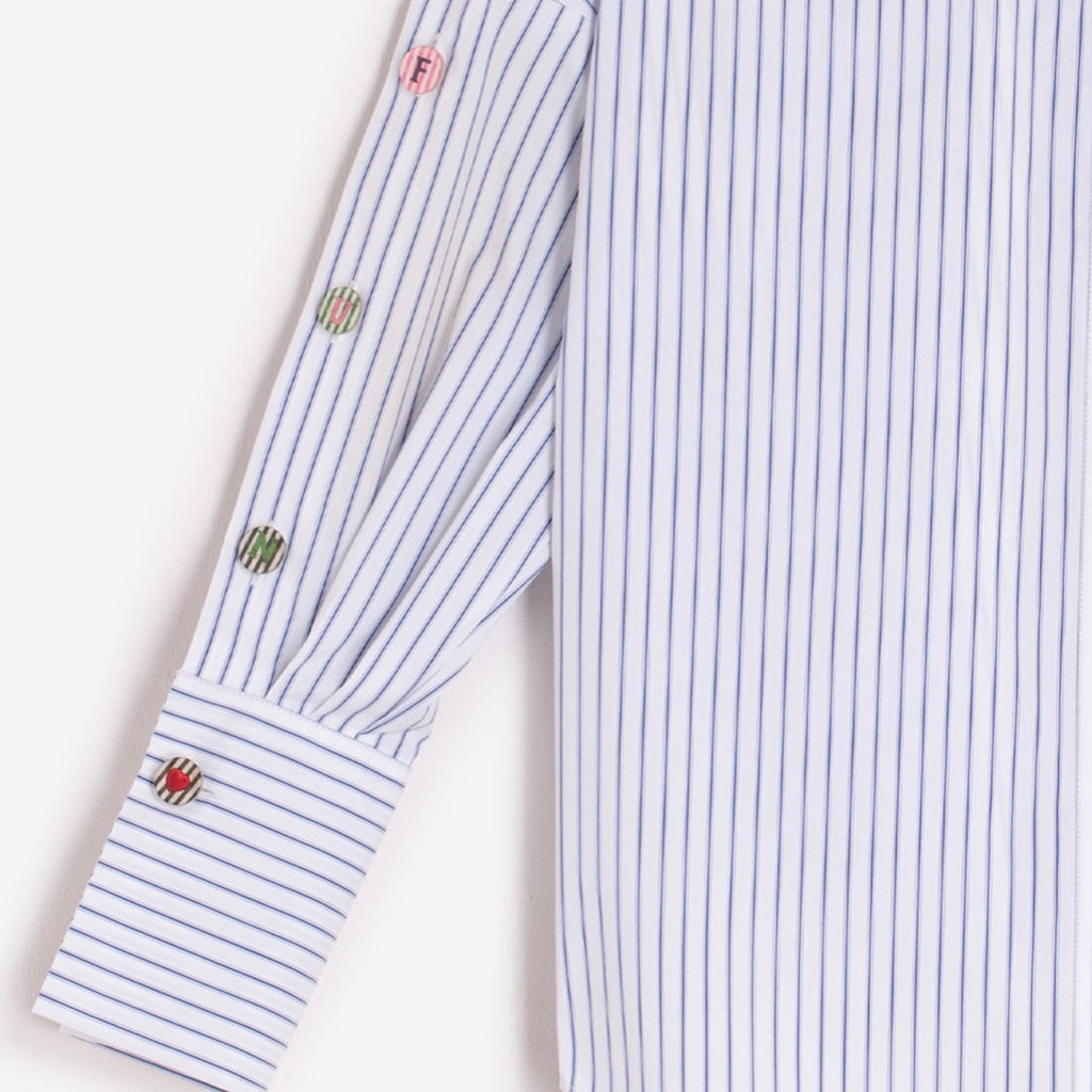 Striped Shirt with Fun Buttons - Juniper Collective LLC