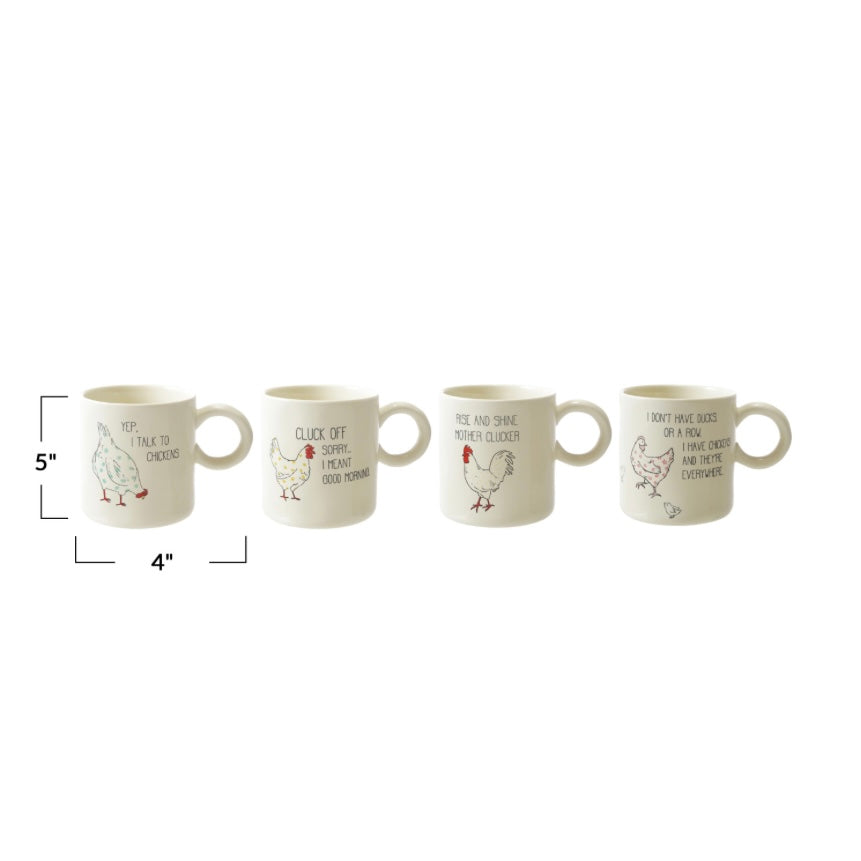 Stoneware Mug With Chicken Sayings - Juniper Collective LLC