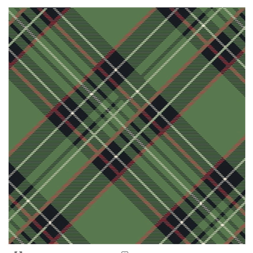 Green Plaid Cocktail Napkins - Juniper Collective LLC