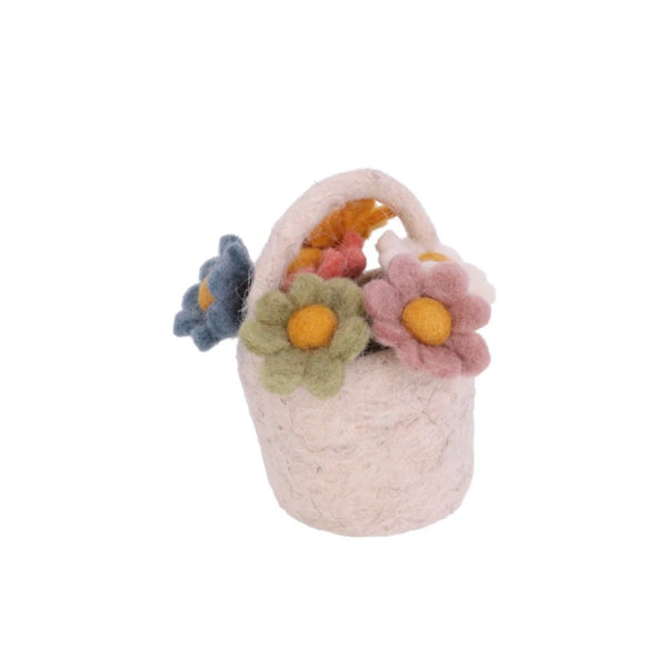 Felt Basket with Colorful Flowers - Juniper Collective LLC