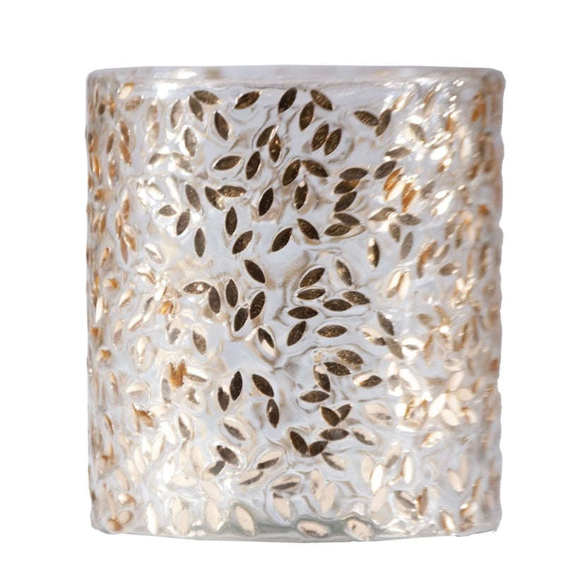 Glass Tealight Votive Holder with Gold Finish