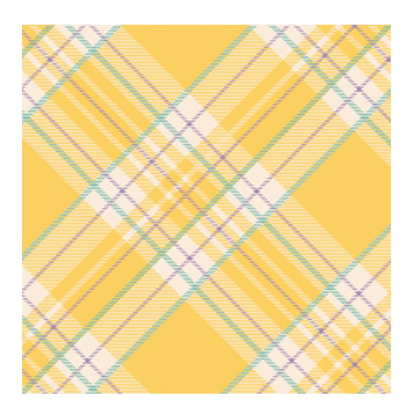 Yellow Plaid  Cocktail Napkin - Juniper Collective LLC
