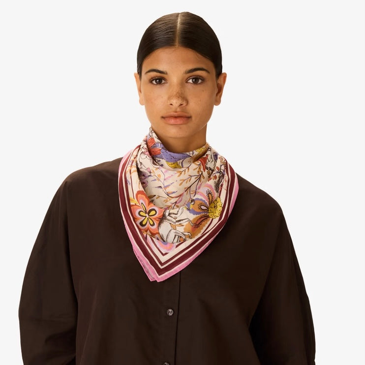 French Square Scarf in Pagode Off White - Juniper Collective LLC