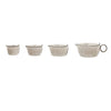 Stoneware Measuring Cups, White with Black Rim - Juniper Collective LLC