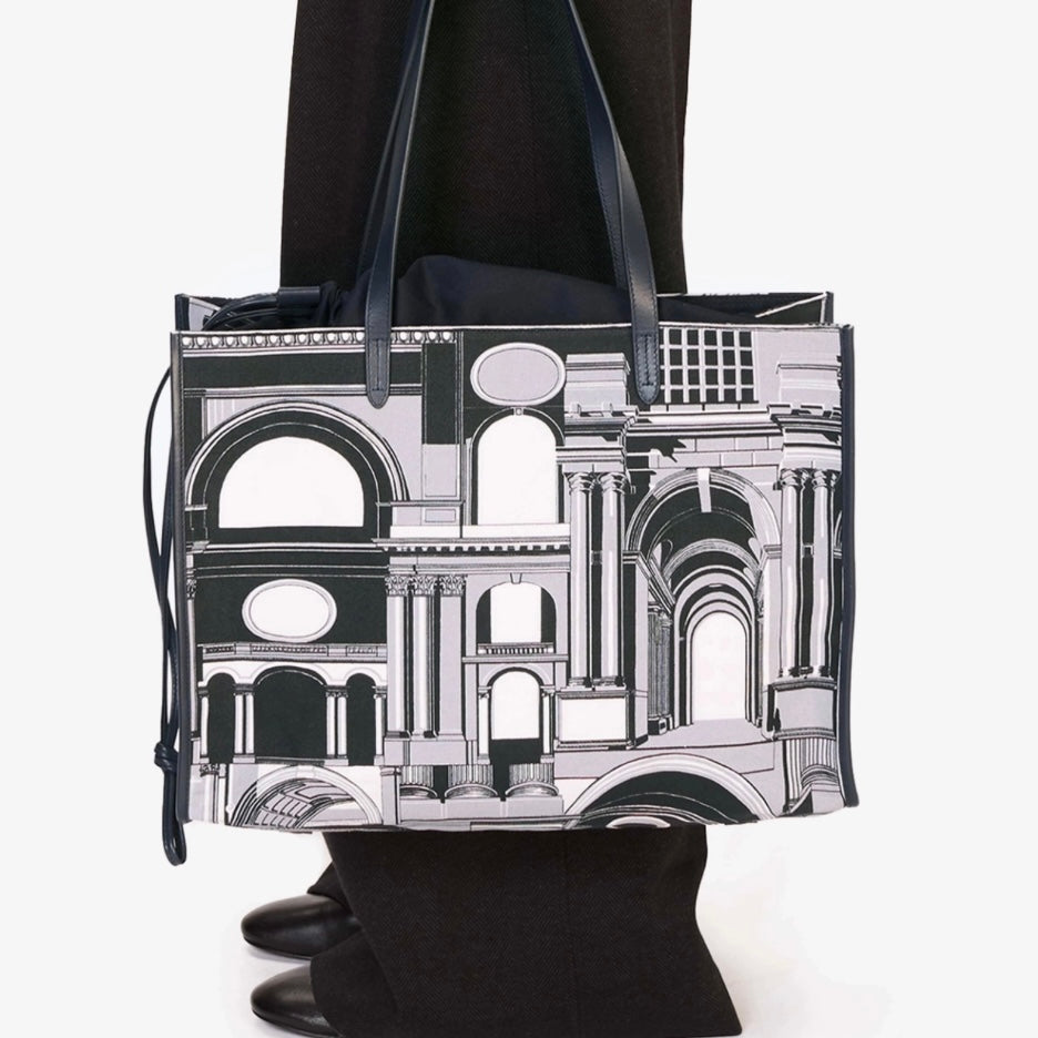 Louvre Architecture Shopping Bag - Juniper Collective LLC