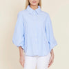 Poplin Striped Shirt with Exaggerated Sleeve - Juniper Collective LLC