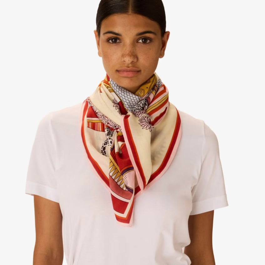 Taj Square Scarf in White - Juniper Collective LLC