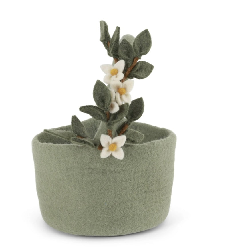 Felt Basket with Flower Garland - Juniper Collective LLC