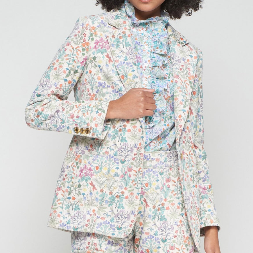 Floral Corduroy Blazer - Juniper Collective LLC