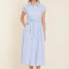 Striped Poplin Shirt Dress with Belt - Juniper Collective LLC
