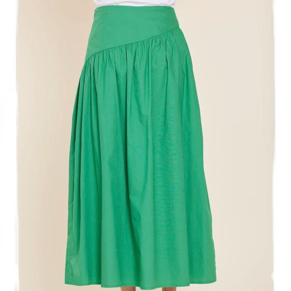 Poplin Asymmetrical Maxi Skirt - Juniper Collective LLC