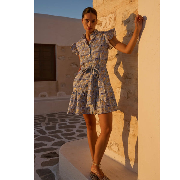 Florence Mini Ruffle Collar Dress - Juniper Collective LLC