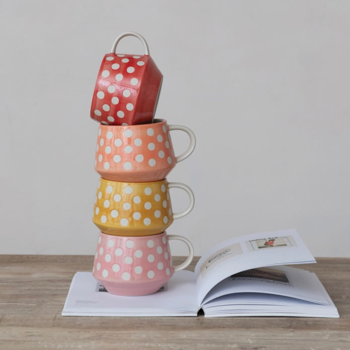 Stoneware Mug with Polka Dots - Juniper Collective LLC
