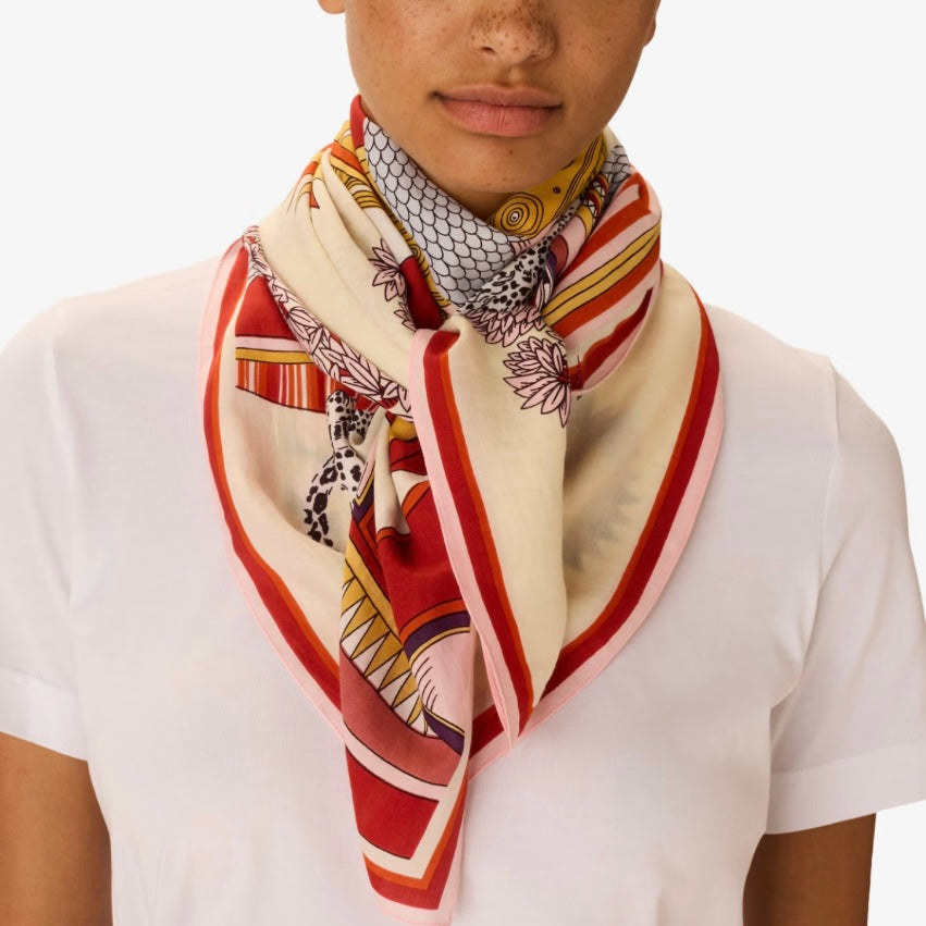 Taj Square Scarf in White - Juniper Collective LLC