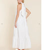 Poplin Tie Neck Tiered Maxi Dress - Juniper Collective LLC