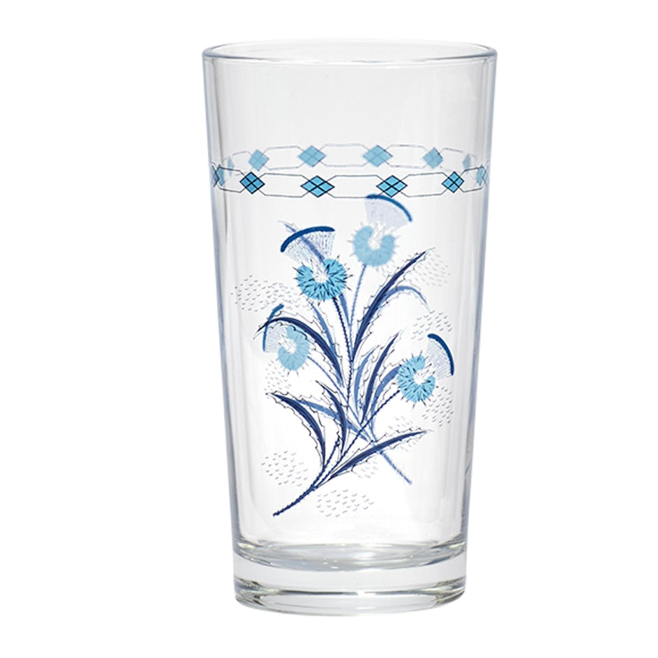 Blue Floral Wine Glass - Juniper Collective LLC