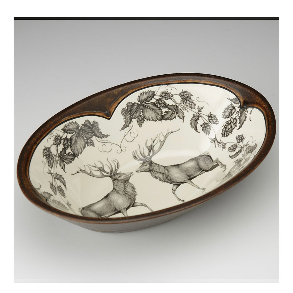 Laura Zindel Large Serving Dish Red Buck & Hops - Juniper Collective LLC