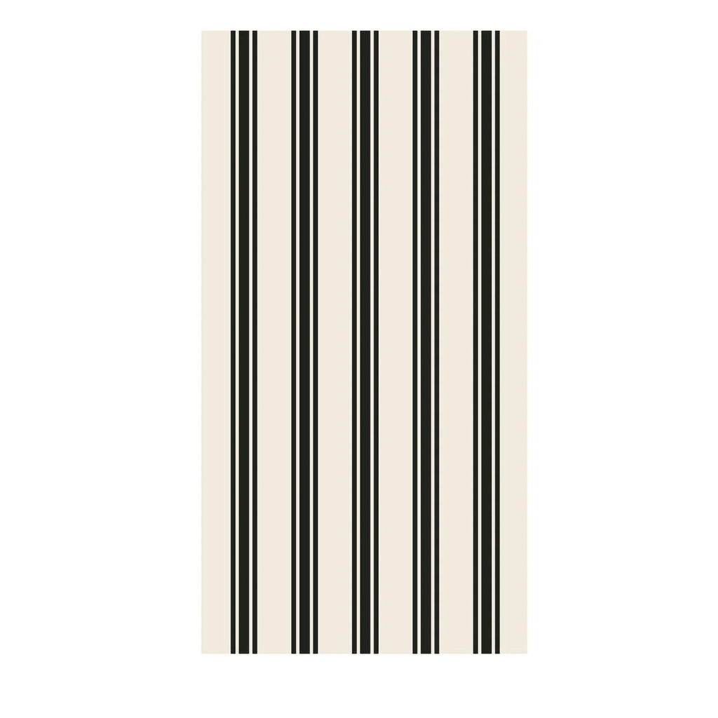 Black Linen Stripe Guest Napkin - Juniper Collective LLC