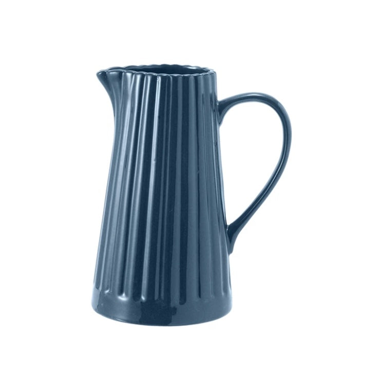 Stoneware Ribbed Pitcher - Thumbnail 3