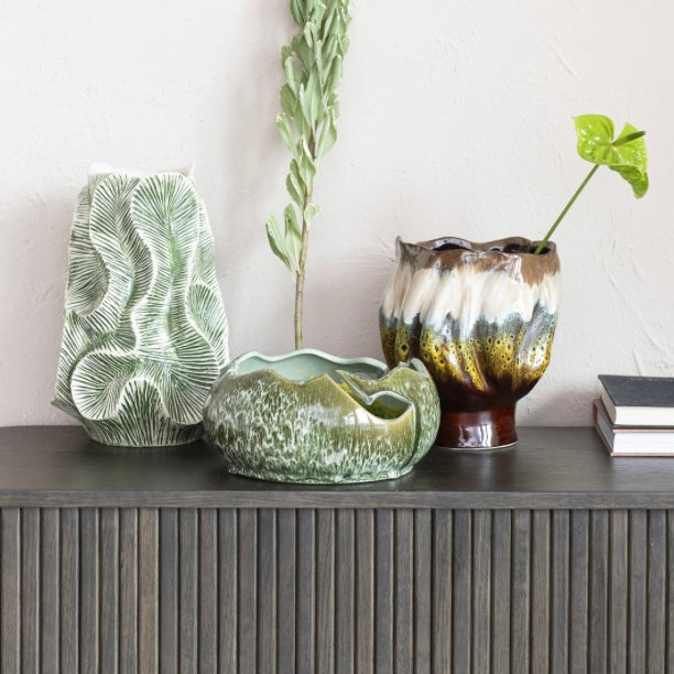 Textured Organic Stoneware Vase - Juniper Collective LLC