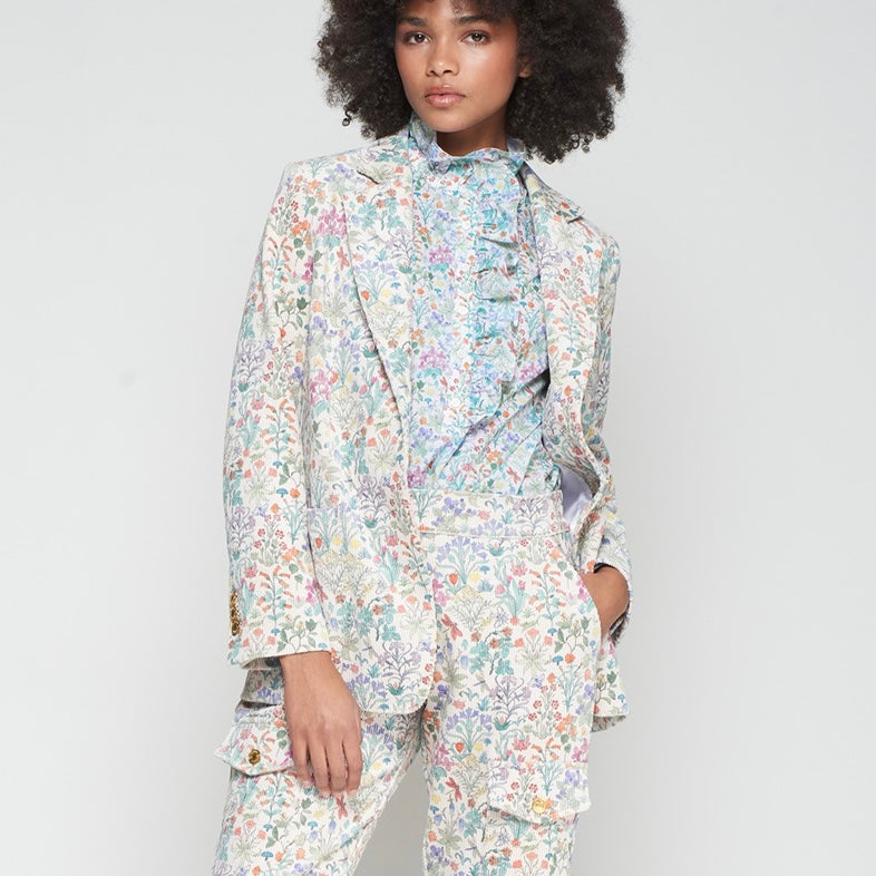 Floral Corduroy Blazer - Juniper Collective LLC