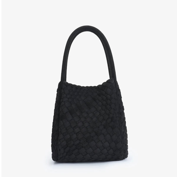 Hollace Faux Woven Suede Handbag - Juniper Collective LLC