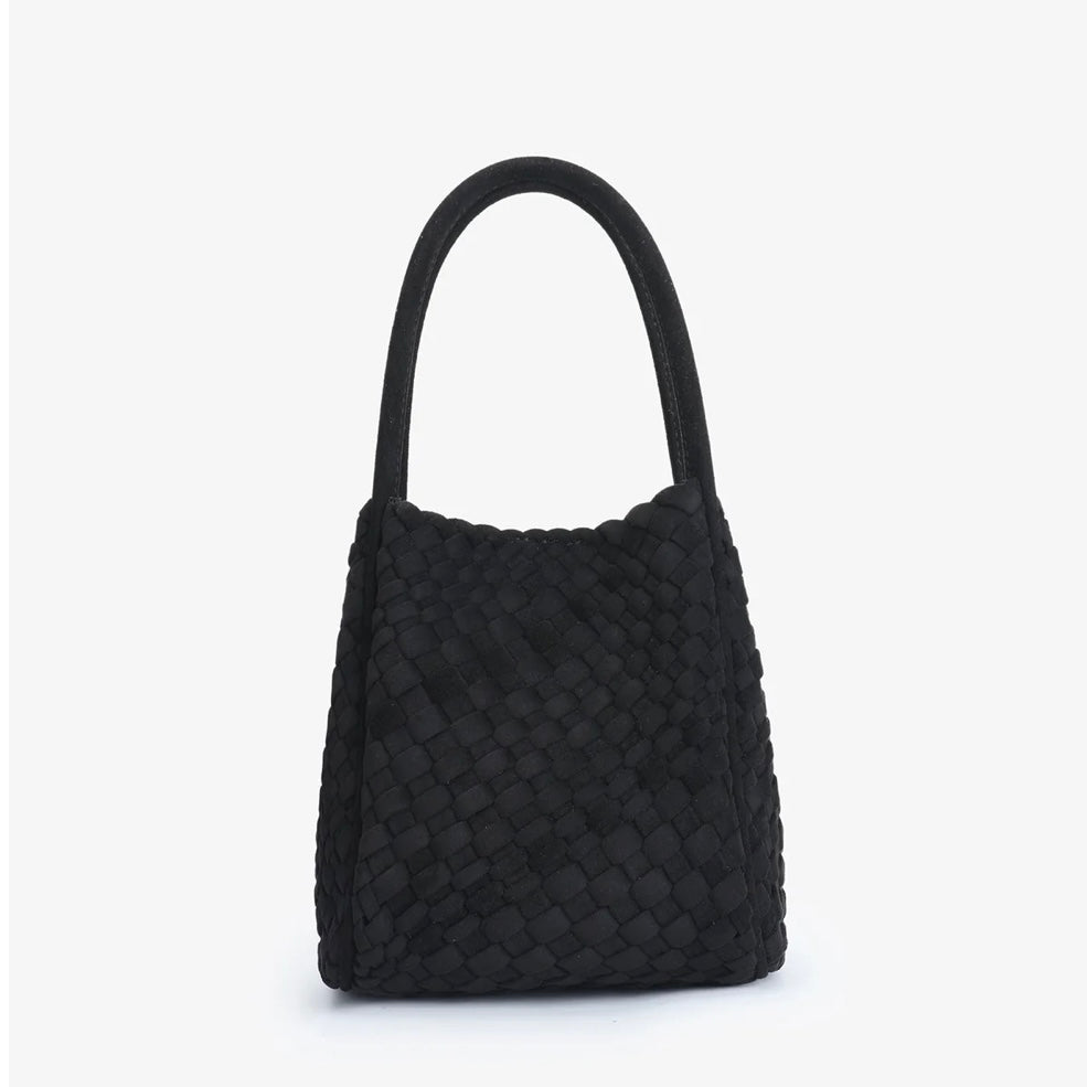 Hollace Faux Woven Suede Handbag - Juniper Collective LLC