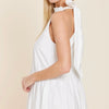 Poplin Tie Neck Tiered Maxi Dress - Juniper Collective LLC