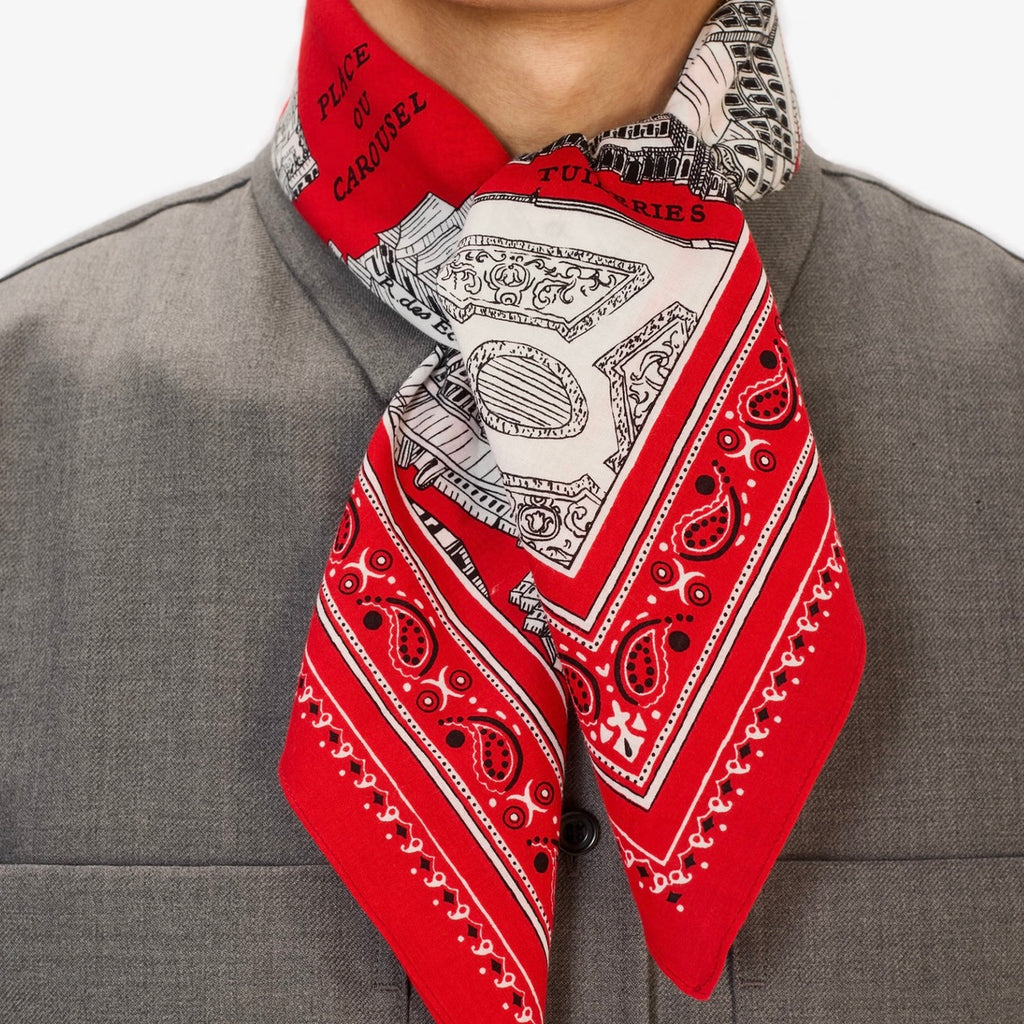 French Square Scarf in Red - Juniper Collective LLC