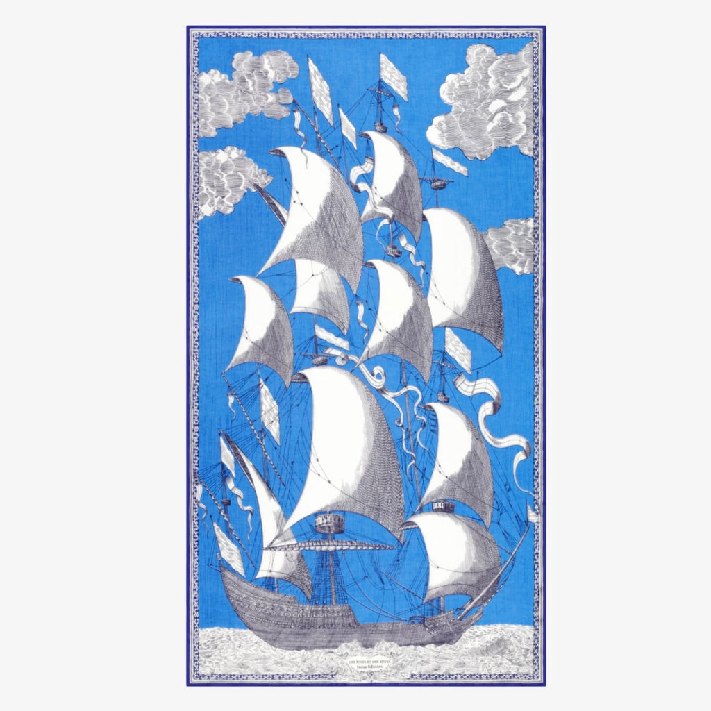 French Scarf in Des Rives Et Des Reves Blie - Juniper Collective LLC