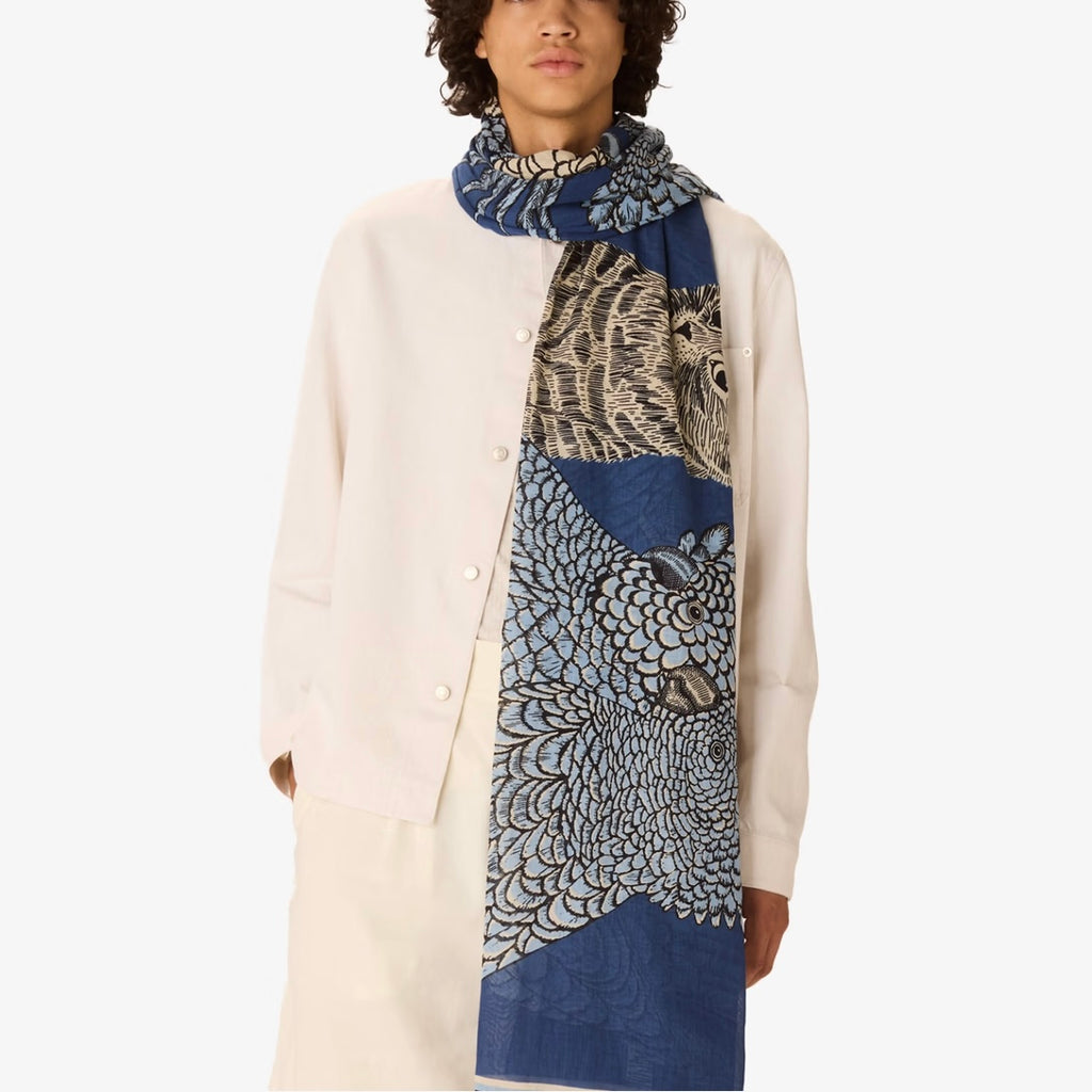 French Scarf in Caracat Blue - Juniper Collective LLC