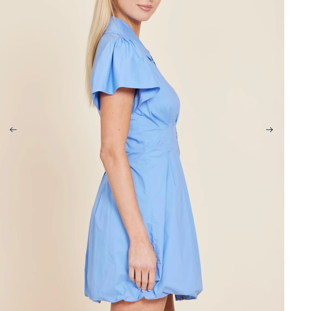 Poplin Zip Bubble Dress - Juniper Collective LLC