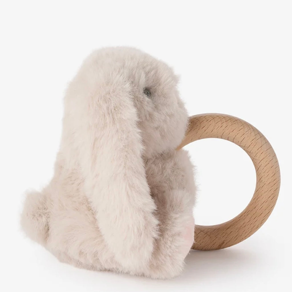 Plush Bunny Wooden Ring Rattle - Juniper Collective LLC