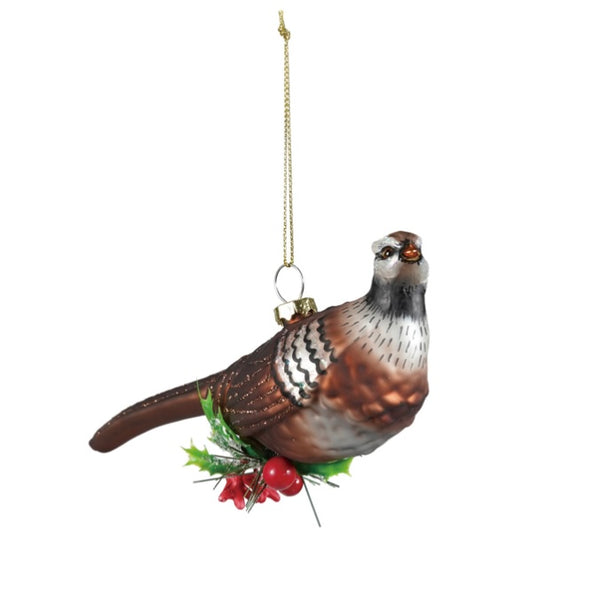 Glass Pheasant Ornament - Juniper Collective LLC