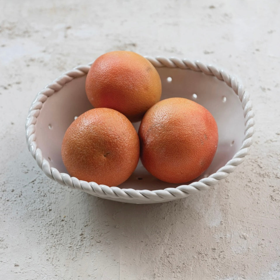 Stoneware Berry Colander Bowl - Juniper Collective LLC